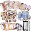 Carreuty, confezione da 290 pezzi di adesivi estetici per scrapbooking, carta per dessert, kit di carta adesiva decorativa fai da te per forniture per album di ritagli, kit di giornale (Ora del