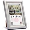 3-B - Cornice portafoto modello Mori in argento - 9 x 13 cm - con vetro acrilico