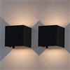 Klighten 2 Pezzi 7W Applique da Parete Esterno/Interno 3000K Bianco Caldo Applique Esterno Angolo del Fascio Regolabile Moderno Lampade da Parete IP65 Impermeabile Nero Aapplique da Esterno