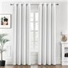 MIULEE Tende Oscuranti per Interni 2 Pezzi 140x200 CM, Tenda Termica Isolante Freddo e Caldo Interni Finestra Camera da Letto Soggiorno con Anelli, Morbido e Spesso Tenda Oscurante da Interno, Bianco
