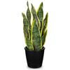 Oairse Sansevieria - Pianta artificiale in vaso in ceramica, 42 cm, per interni, piccole piante artificiali, come vere, perfetta per bagno, camera da letto, casa, ufficio, decorazione