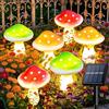 Cozymeow Catena luminosa solare per esterni, 6 LED, a forma di fungo, decorazione da giardino, 8 modalità, lampada solare da giardino, impermeabile, per giardino, prato, balcone, terrazze, decorazione