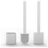 HygieX Silicone Scopini per WC con Supporto - Confezione da 2, Manico Lungo Antiscivolo, Setole Flessibili per una Pulizia Facile - Base Moderna Antigoccia, Set Scopino per Bagno Bianco