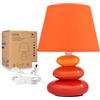 Urban Lifestyle Lampada da comodino Lina (arancione) lampada da tavolo lampada da tavolo in ceramica con paralume in tessuto, LED, E14, 230V ceramica,
