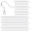 MengH-SHOP Ganci per orecchini, 100 pezzi, ganci per orecchio, in argento Sterling 925, placcatura in argento con sfera a molla, per fai da te fabbricazione di gioielli