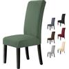 BalladHome Coprisedie Fodere per sedie con Schienale 6 Pezzi Lavabile Coprisedili per sedie da pranzo Coprisedia elasticizzata per sala da pranzo Casa Nozze Decor (Verde, 6 Pezzi)-M