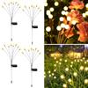 FIFlying Luci solari per giardino esterno, confezione da 4 8 luci a LED a energia solare, per esterni, altezze aggiornate, modalità opzionali, luce lucciola, impermeabile IP65, luci solari per vialetto,