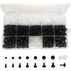 FANGZIDM 346PCS Occhi di Sicurezza con Rondelle 5-12mm Occhi Giocattolo in Plastica Nera per Creazione Bambole Fai-da-Te