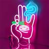 Appneon Insegne al neon con occhio di mano Evil Eye Mano Luce al neon rosa blu Led Insegne al neon per decorazione da parete Hamsa Insegna al neon USB Eye Neon segni per camera da letto sala giochi casa bar