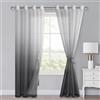 XWZO Set di 2 tende in voile con occhielli, sfumature di colore, per camera da letto e soggiorno, tende con passanti con asta per tende, 225 x 140 cm (A x L), grigio
