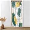 Uiiooazy Tenda Doccia Antimuffa, Uiiooazy Tenda Doccia Piccola 90x180cm Verde Boho Tropicale Astratta Foglie di Palma Nero Oro Tende da Bagno Tessuto Lavabile Impermeabile Tende per Vasca da Bagno con 6 Anelli