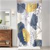 Uiiooazy Tenda Doccia Antimuffa, Uiiooazy Tenda da Doccia 120x200cm Blu Navy Boho Chic Tropicale Astratta Foglie di Palma Giungla Tende da Bagno Tessuto Lavabile Impermeabile Tende Vasca da Bagno con 12 Anelli