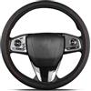 WUFKOP Coprivolante in Pelle Nera con Cuciture Rosse, Universale e Antiscivolo, per Auto, SUV e Veicoli Commerciali (37-39 cm)