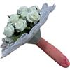 CUPIDO TOYS Addio al Nubilato Bouquet di Rose Bianche, Mazzo di Fiori Gadget Addio al Nubilato per la Futura Sposa, Giochi Divertenti