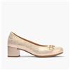 Pitillos Ballerine in pelle con tre anelli dorati e tacco 5 cm