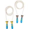 LENA Corda per saltare per bambini con manici per animali - Corda per saltare con manici in plastica colorati a forma di animale, lunghezza corda 2,25 m, disponibile in 2 posizioni, per movimento e
