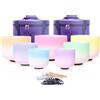 Hye-eun Set di 7 campane tibetane in cristallo da 432 Hz (7-12 pollici) con arcobaleno, bicolore - quarzo sound bowl. borsa per il trasporto e bacchette in pelle di pecora per yoga, meditazione e