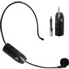 GBKDQQ Microfono senza fili con cuffie, microfono a radiofrequenza 2.4G senza fili con portata di 20M, microfono UHF ricaricabile con indicatore di carica della batteria per amplificatori vocali, fitness