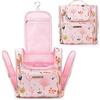 Lychii Beauty Case da Viaggio per Donne, Lychii Borsa da Toilette Con Gancio, Impermeabile Trousse Trucchi Cosmetici Organizer - Floral