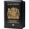 MOIRENTO UK Passport Cover | Holders | Protector | Black | British | Wallet Brexit