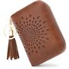 APHISON Porta carte di credito per donne custodia per carte di credito blocco RFID da donna carino cartone animato artistico portamonete piccolo portafoglio per ragazze/bambini 10 slot per carte