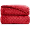 RESTILO DecoKing Coperta Plaid Pile 220x240 cm per Letto Matrimoniale Calda Accogliente e Spessa in Morbido Velluto Stile Scandinavo Per Letto Divano Sedia Tutte le Stagioni Rosso Henry