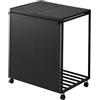 YAMAZAKI 1821 TOWER 2Compartment Trash Can with Casters, black, Steel/Polypropylene/Nylon, 52 x 44 x 60 cm