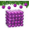 Relaxdays Palline di Natale, Set 100 Palle Albero, Addobbi Natalizi, ∅ 6 cm, Sfere in Plastica Design Opaco, Fucsia