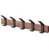 YAMAZAKI RIN Wall Coat Rack, marrone, Wood/Aluminum, 50 x 6.5 x 10 cm