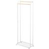 Yamazaki 3516 TOWER Appendiabiti con rotelle, bianco, Acciaio/Legno, minimalista, 67 x 35 x 172.5 cm