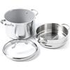 GreenPan Venice Pro Tri-Ply Padella Multiuso in Acciaio Inox con Rivestimento Ceramico Antiaderente con Inserto per Vapore e Coperchio, 24cm/7,6L, senza PFAS, Induzione, Lavastoviglie e Forno, Argento