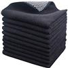 SINLAND Panno in microfibra per lavare i piatti, strofinacci per la pulizia della cucina, panni per la pulizia con lato in poliestere 30,5 x 30,5 cm, confezione da 10 pezzi, nero