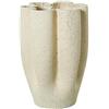 DRW Vaso con Onde in Fibra di Vetro in Crema Lucido Finitura Cemento 46x30.5x30.5 cm