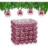 Relaxdays Palline di Natale, Set da 100 Palle Albero, Addobbi Natalizi, ∅ 6 cm, Sfere in Plastica Lucida, Rosa
