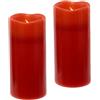 Flair Flower Candele a LED in vera cera, set di 2 candele elettriche a LED, tremolanti, luce bianca calda, luce d'atmosfera, decorazione pilastro, grandi candele dell'Avvento, corona dell'Avvento,