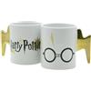 Gedalabels Tazza per occhiali HP, 460 ml, Harry Potter, Hogwarts, caffè, tè, cacao, tazza in ceramica, regalo di compleanno, Natale, fulmini, effetto oro, ceramica