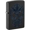 ZIPPO Design con teschio di cannabis - nero opaco nero chiaro - Accendino a tempesta, ricaricabile, in confezione regalo