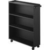 Yamazaki Tower 1486 - Carrello per libri minimalista, in acciaio/nylon, 15,6 x 59 x 70 cm, colore: Nero
