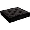 ED ENJOY HOME Cuscino da pavimento con maniglia, 50 x 50 x 10 cm,100% cotone, Nero