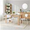 5 five simply smart Set Pranzo Abana da Interno Tavolo cm.140x90 + 4 Sedie colore Bianco