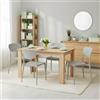 5 five simply smart Set Pranzo Abana da Interno Tavolo cm.140x90 + 4 Sedie colore Grigio