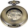 Tiong - Orologio da tasca meccanico in bronzo con catena, quadrante con numeri romani, carica manuale, per uomini, in confezione regalo