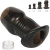 BDSMAGE Set da 4 dilatatori anali cavi, giocattolo sessuale con dilatatore anale, giocattolo anale erotico, clistere, speculum, dilatatore anale per stimolazione della prostata (Nero trasparente)