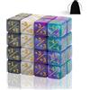 SLAKOZYT MTG - Contatore a cubetti Glitter Sparkle Dadi (32 Pezzi Notte Stellata Viola Nero E Bianco)