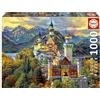 Educa - Puzzle 1000 pezzi Château de Neuschwanstein | Puzzle castelli | Misura 68x48 cm | Include colla Fix | Per adulti 14+ (19933)