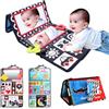 KINDLUME Specchio Neonato, Libro Sensoriale Neonati, Giocattolo in Tessuto, Carte Contrasto Neonato con 6 Facce e Specchio Sicuro, Pieghevole 2 in 1 per Tummy Time, per Neonati 0-12 Mesi