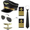 XFSRG Costume da Pilota da Uomo Donne Aviators Set Di Accessori Pilota Cosplay Accessori in Costume Gioco di Ruolo per Halloween Party Dress