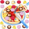 Beberolen Pizza e Coltello da Tagliare Cucina Giocattolo per Bambini Legno