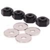KEEDA 4 PZ 12mm Girare 17mm Cerchio in Lega di Alluminio Adattatore Esagonale per HSP 1/10 RC Car Buggy Monster Bigfoot Truck Può Utilizzare 1/8 Pneumatici Ruota (Nero)
