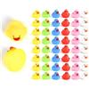 DERAYEE Set di 50 mini anatre da bagno colorate galleggianti, morbide anatre da bagno per bambini, doccia, compleanni
